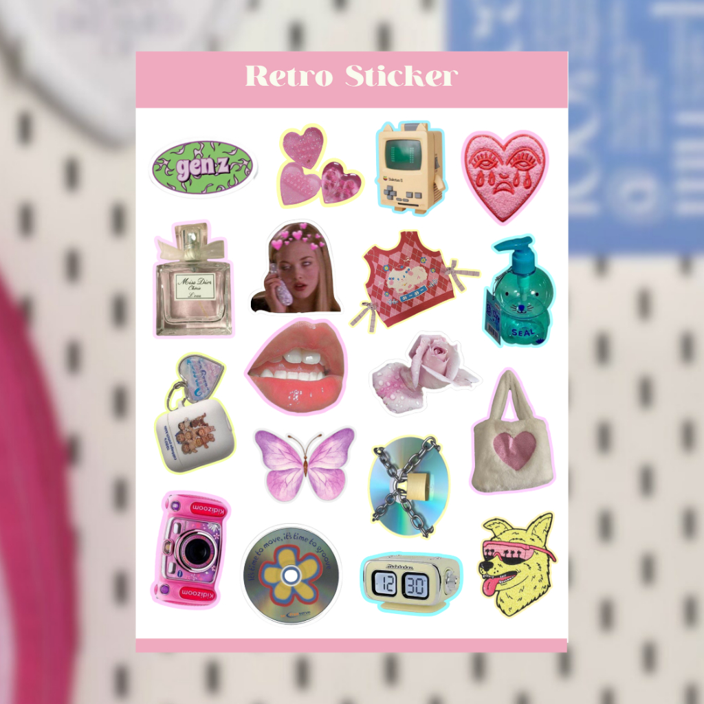 

CUTE RETRO DECO STICKER SHEET / CUTE KAWAII DECO STICKER VINTAGE RETRO AESTHETIC FOR JOURNALING