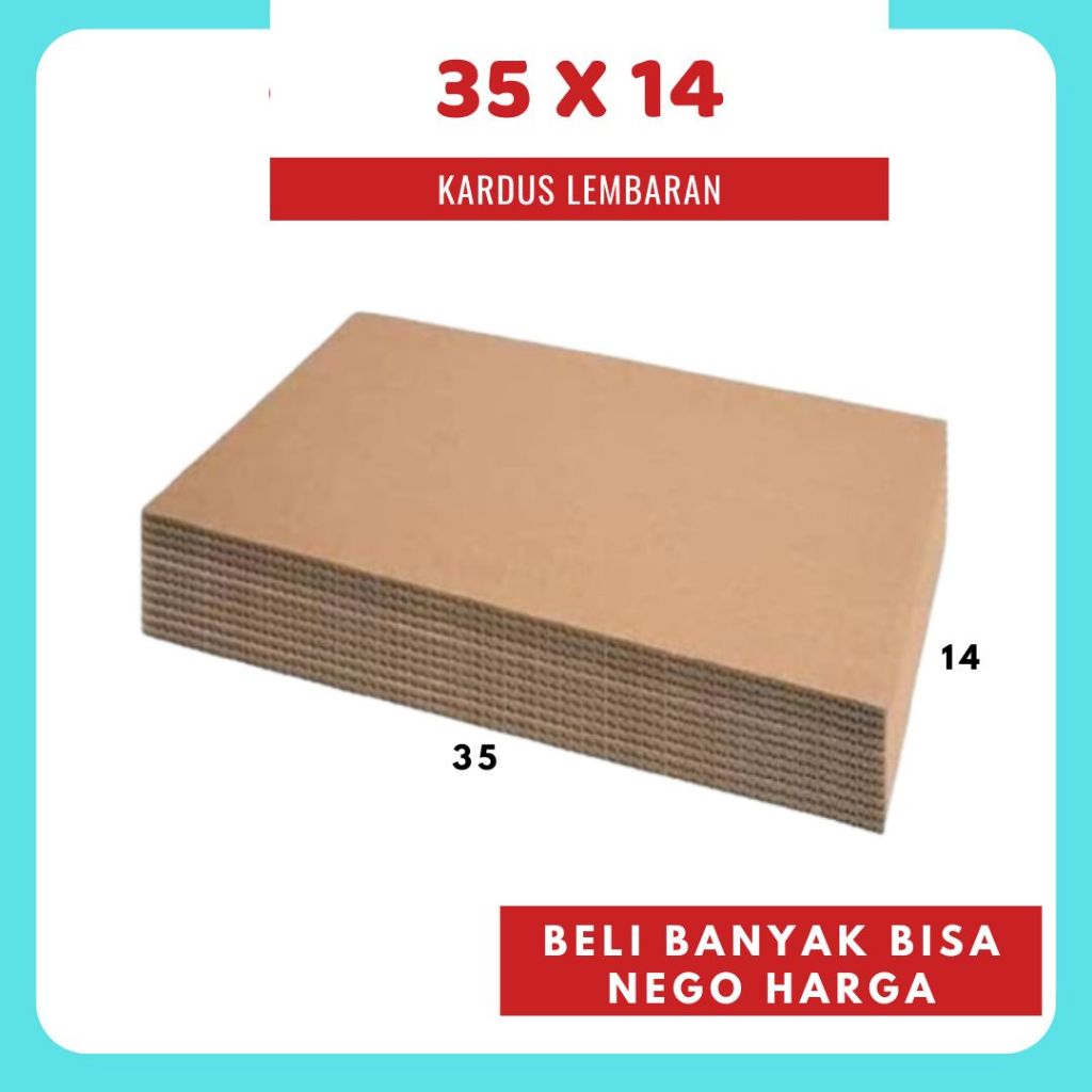 

Sheet 35x14 Kardus Lembaran Polos Single Wall Packing Karton Coklat Warna