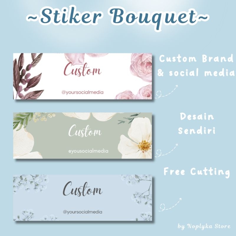 Stiker Label Buket Bunga Bouquet Florist Buket Bunga