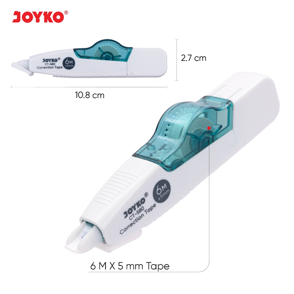 Correction Tape / Tipex Kertas Joyko CT-580 Panjang 12m
