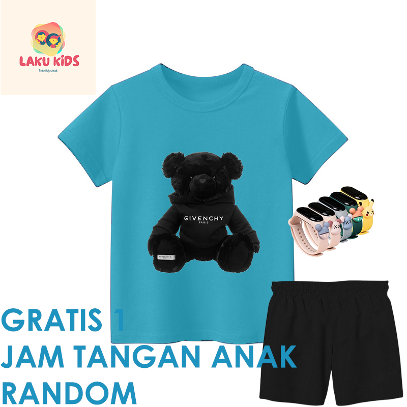 Baju+Celana GIVENCHY Kaos Anak Distro Unisex anak laki-laki anak perempuan LAKU KIDS FASHION 1 2 3 4
