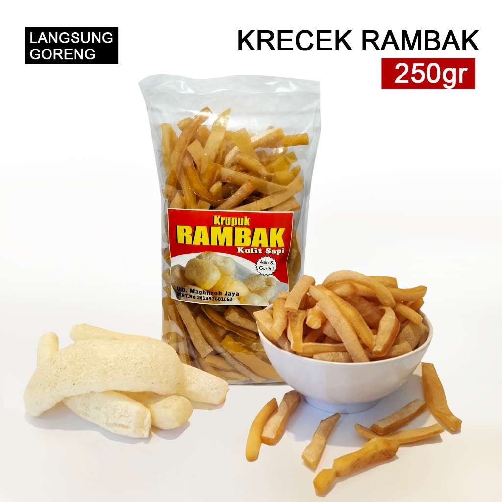 

Rambak sapi mentah 250gram kerupuk krecek stik kulit sapi siap goreng kerecek sayur bentuk dadu stik