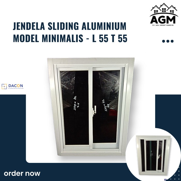 harga jendela sliding aluminium model minimalis untuk kamar L 55 T 55