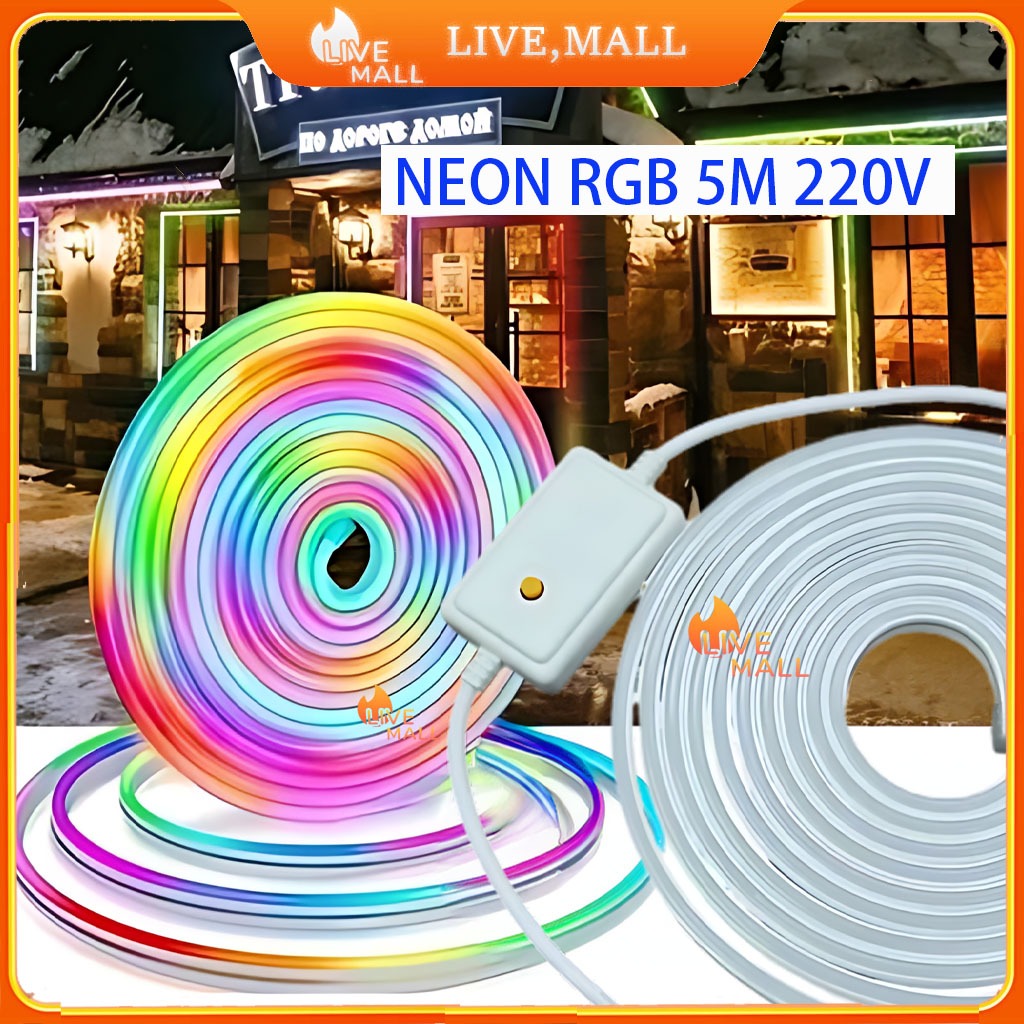 LAMPU LED NEON FLEXIBLE 5M RGB 220V FLEXIBLE SIGN LED / LAMPU SELANG OUTDOOR WATERPROOF
