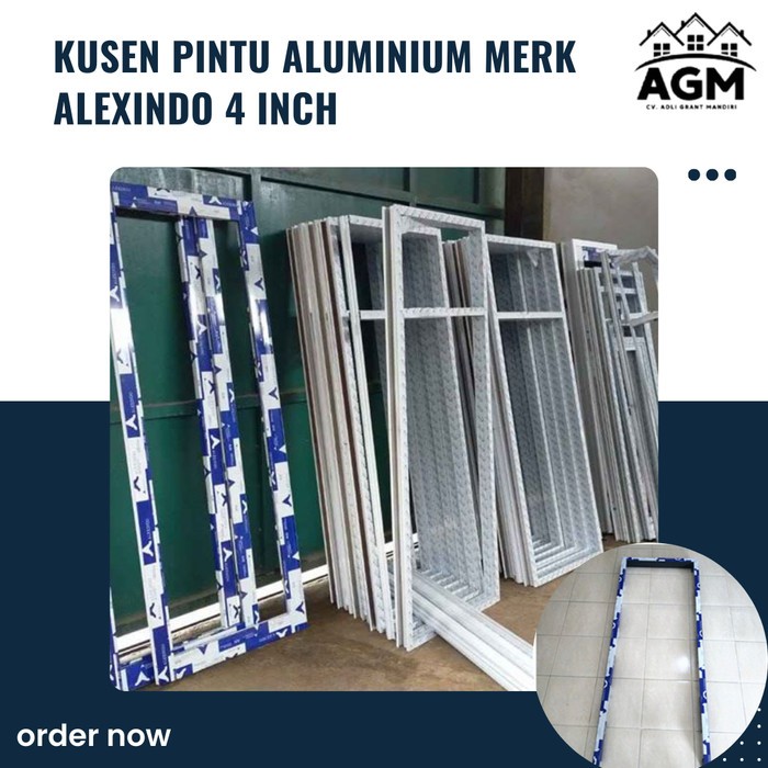 kusen aluminium merk alexindo 4 inch untuk pintu kayu dan aluminium