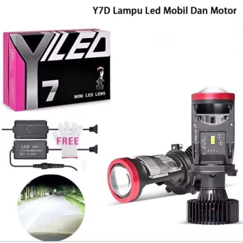 Led H4 Y7D Mini Projector - Mini Projie H4 Super Terang 50 watt 12v-24v