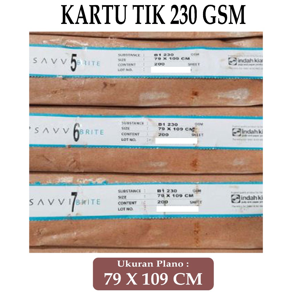 

ART CARTON ( KARTU TIK ) 230 GSM UKURAN PLANO ( 79 X 109 CM ) , 1 LEMBAR
