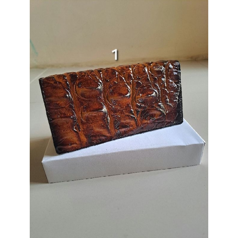 Termurah Dompet panjang kulit buaya handmade asli Papua