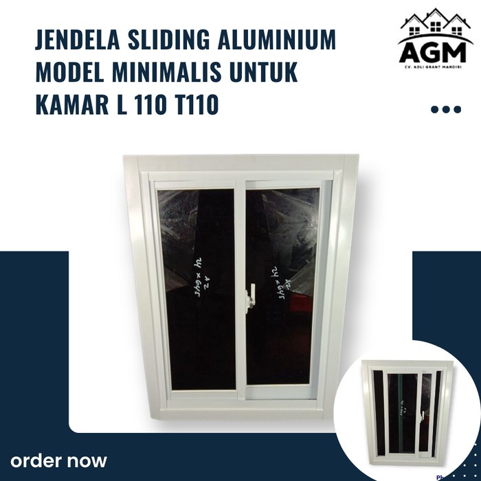 harga jendela sliding aluminium model minimalis untuk kamar L 110 T110