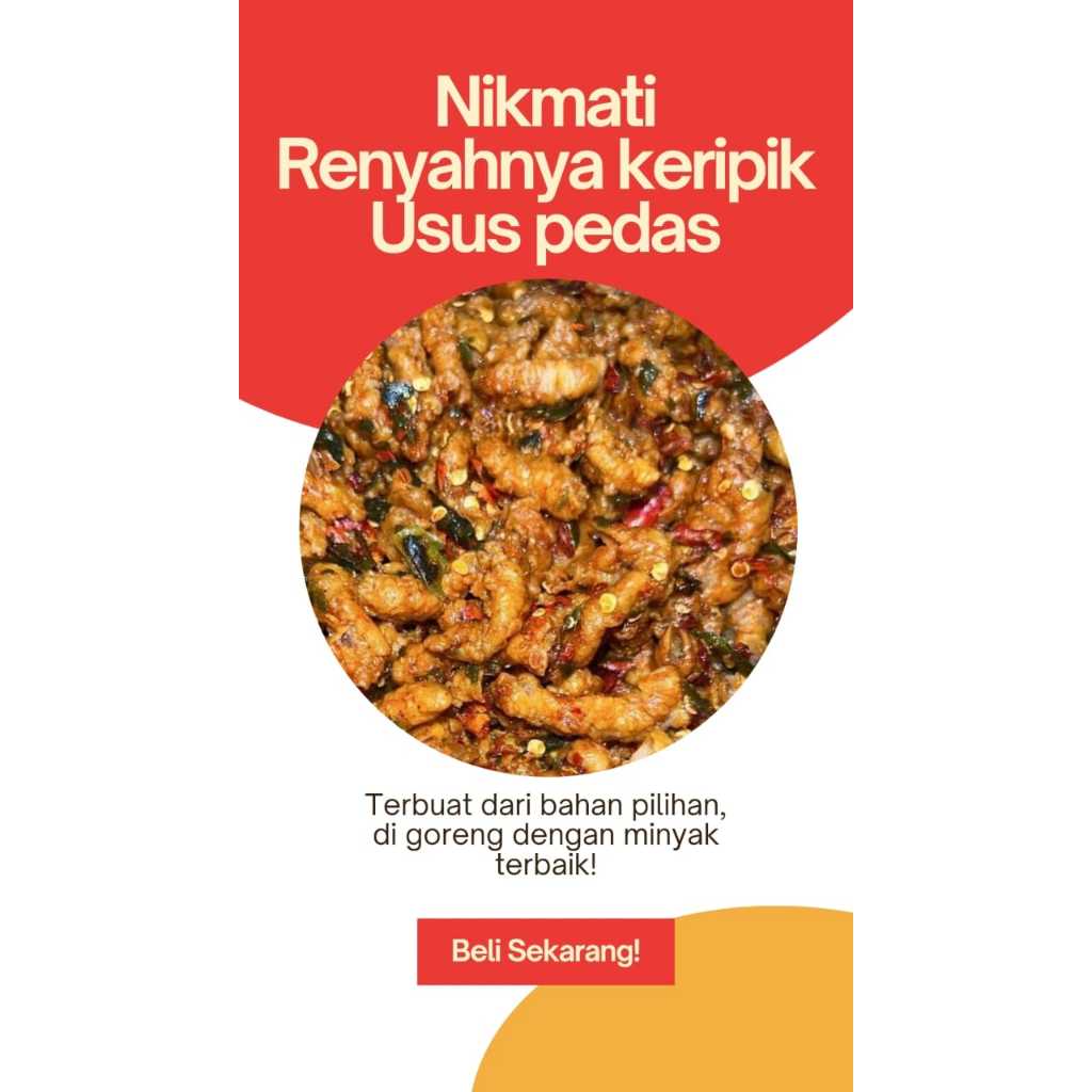 

KERIPIK USUS CRISPY PEDAS DAUN JERUK dan ORIGINAL100 GR