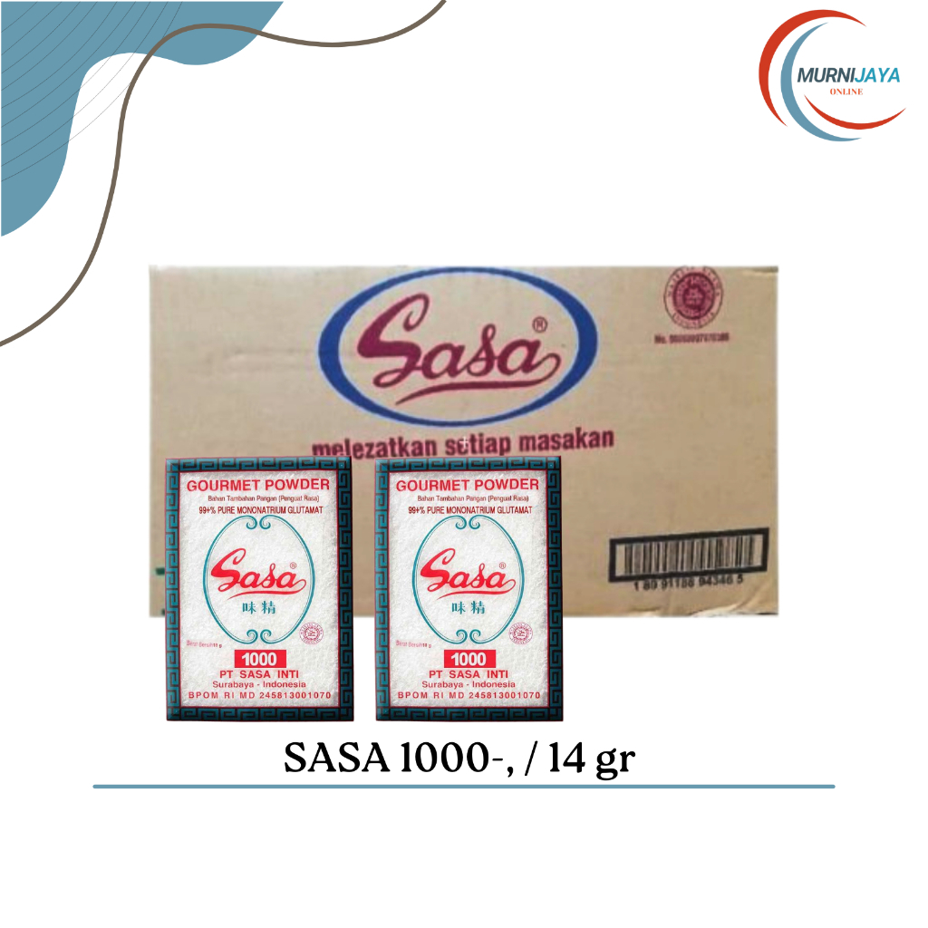 

Sasa Penyedap Rasa MSG 1000-, / 14 gr (1 DUS - Isi 12 PACK X 20 PCS)