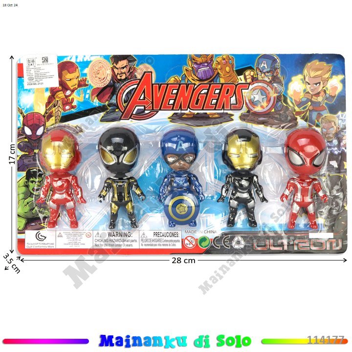 [Mainanku] Mainan Avengers Figure Karakter 5 Pcs Avengers