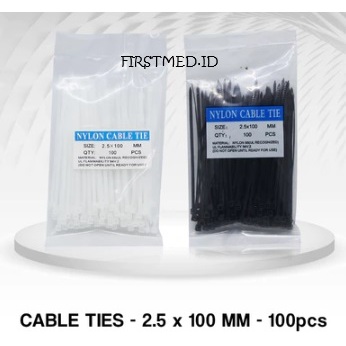 

Kabel Tie Kabel Ties 10 cm Cable Ties 2.5x100mm putih/hitam 1 Pack isi 100 PCS