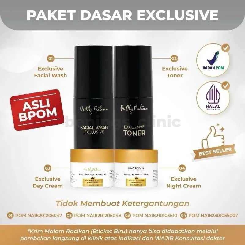 preloved segel like new full set Paket EXCLUSIVE Bening Skincare Dr Oky Pratama Bening's Clinic untu