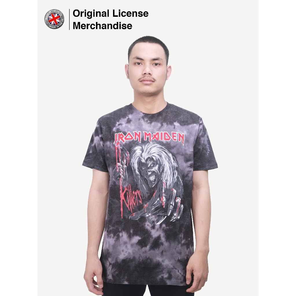 Baju Kaos Pendek Pria Casual Katun Softstyle Band Musik IRON MAIDEN Ed Kills Again Tie Dye