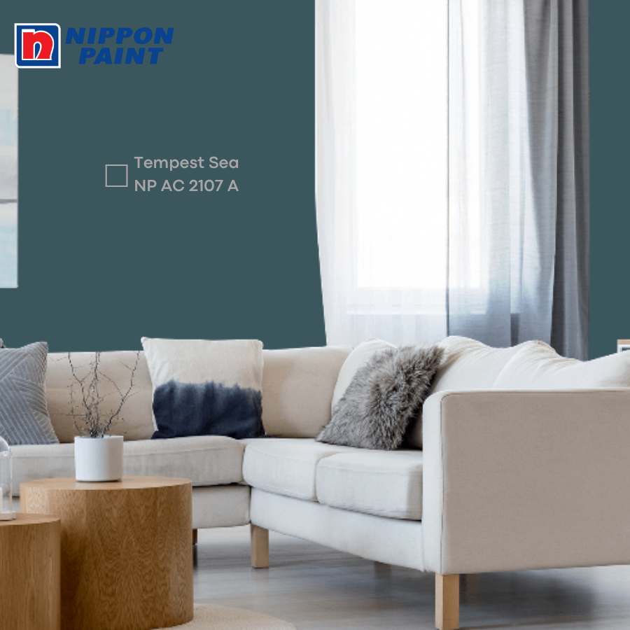 NIPPON PAINT CAT TEMBOK EKSTERIOR & INTERIOR TEMPEST SEA NP AC 2107 A HIJAU LAUT SPOTLES WEATHERBOND