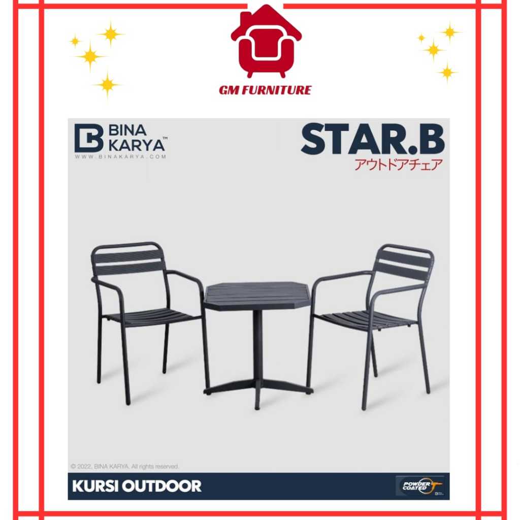Bina Karya Kursi Teras / Kursi + Meja Set / Bina Karya Star B chair Outdoor Murah