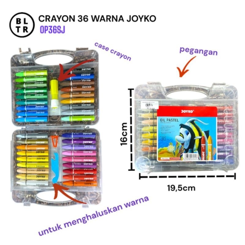 

Pak//CRAYON 36 WARNA JOYKO (OP36SJ) /OIL PASTEL /KRAYON WARNA/NEW ORIGINAL