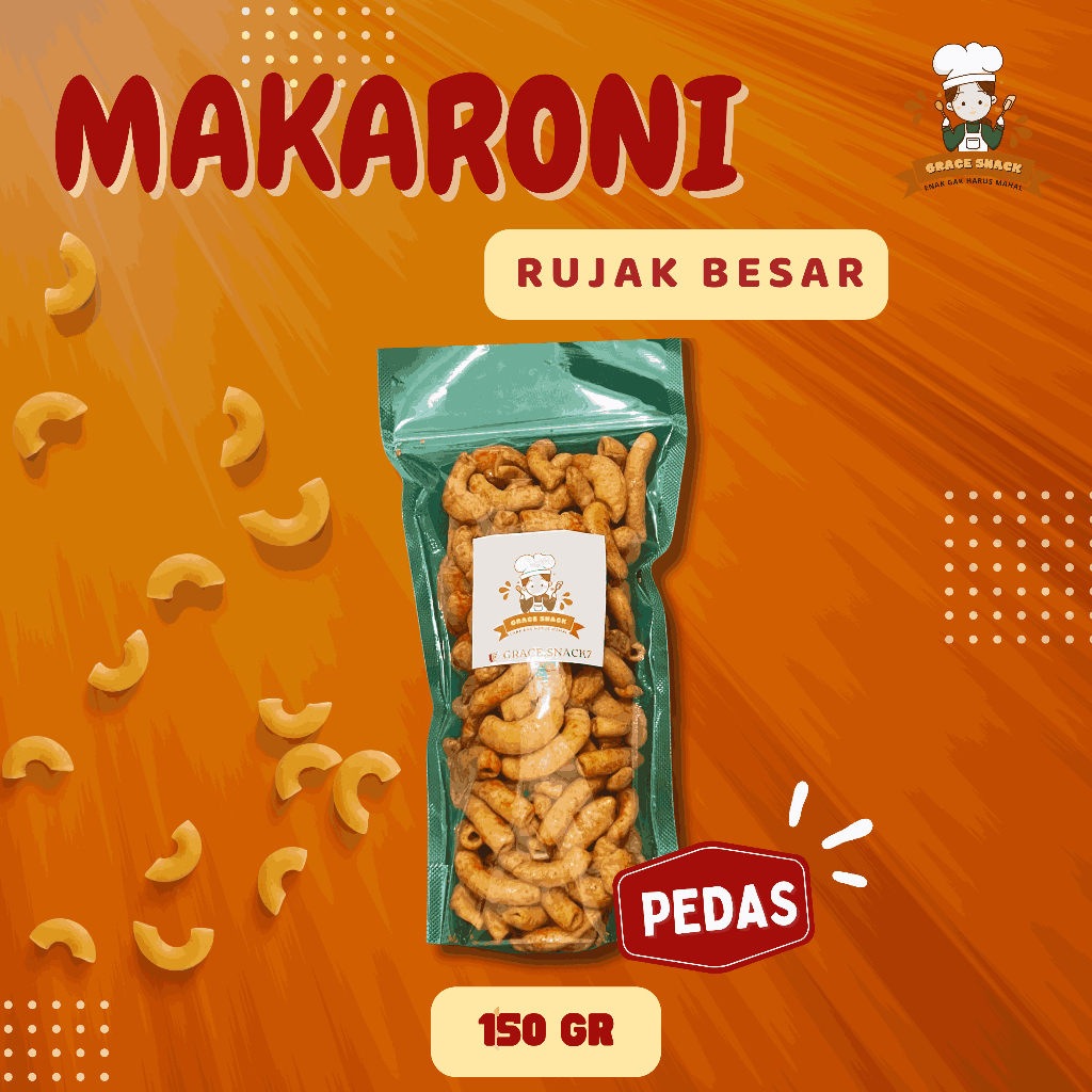 

MAKARONI RUJAK BESAR 150 GR POUCH - Grace Snack
