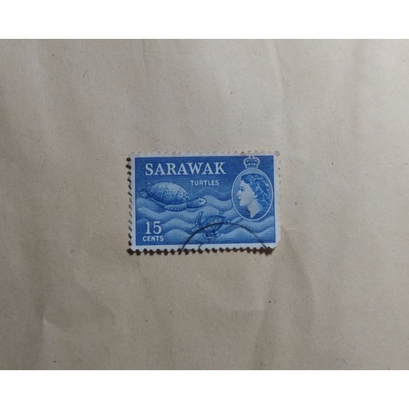 

prangko sarawak 15 cent turtles