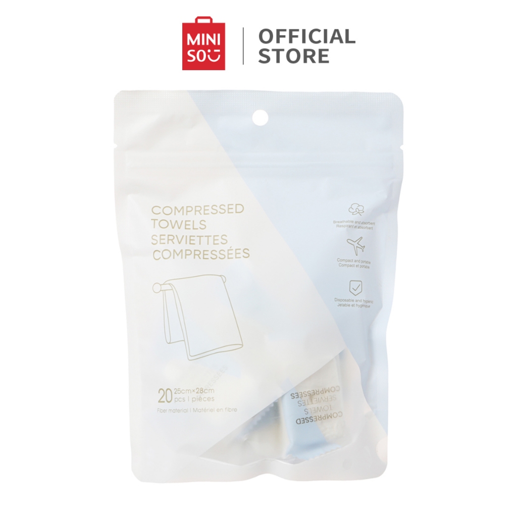 Miniso Face Towels Compressed Handuk Wajah Terkompresi Handuk Pembersih Sekali Pakai Portabel Untuk 