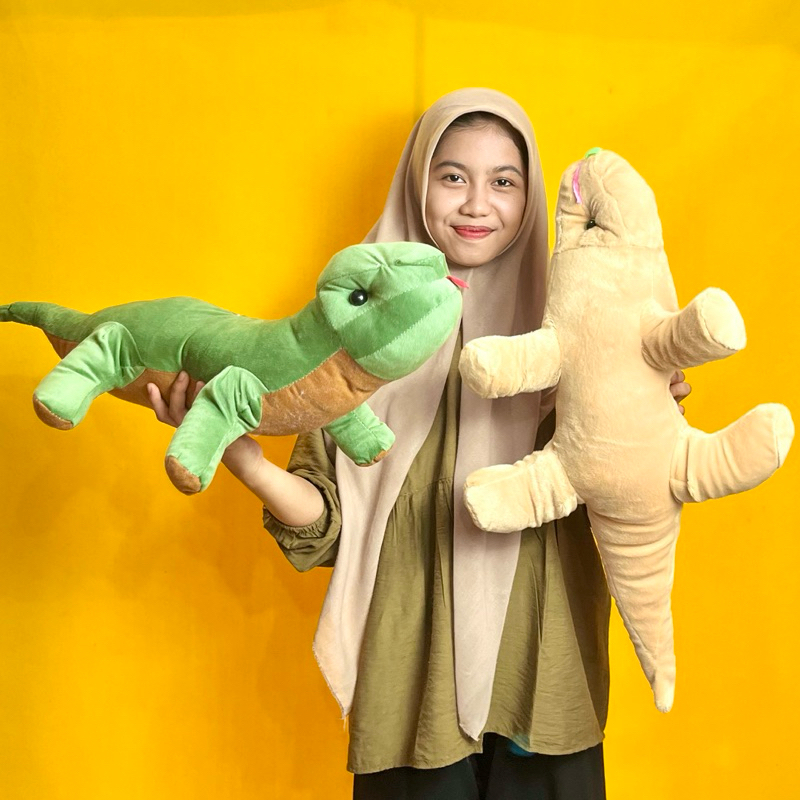 Mainan Boneka kadal lucu boneka Stuffed animal biawak komodo reptil Ecobonekaindo