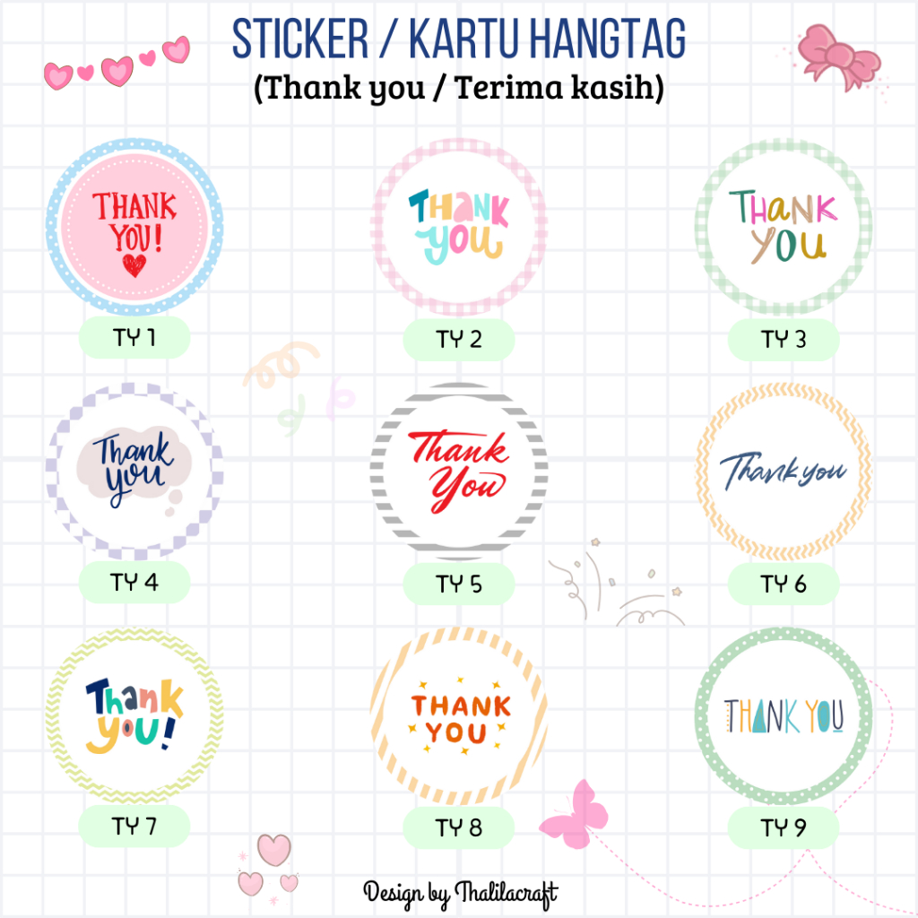 

Sticker thank you / Hangtag Thank you Bulat diameter 2.5, 3 dan 5 cm