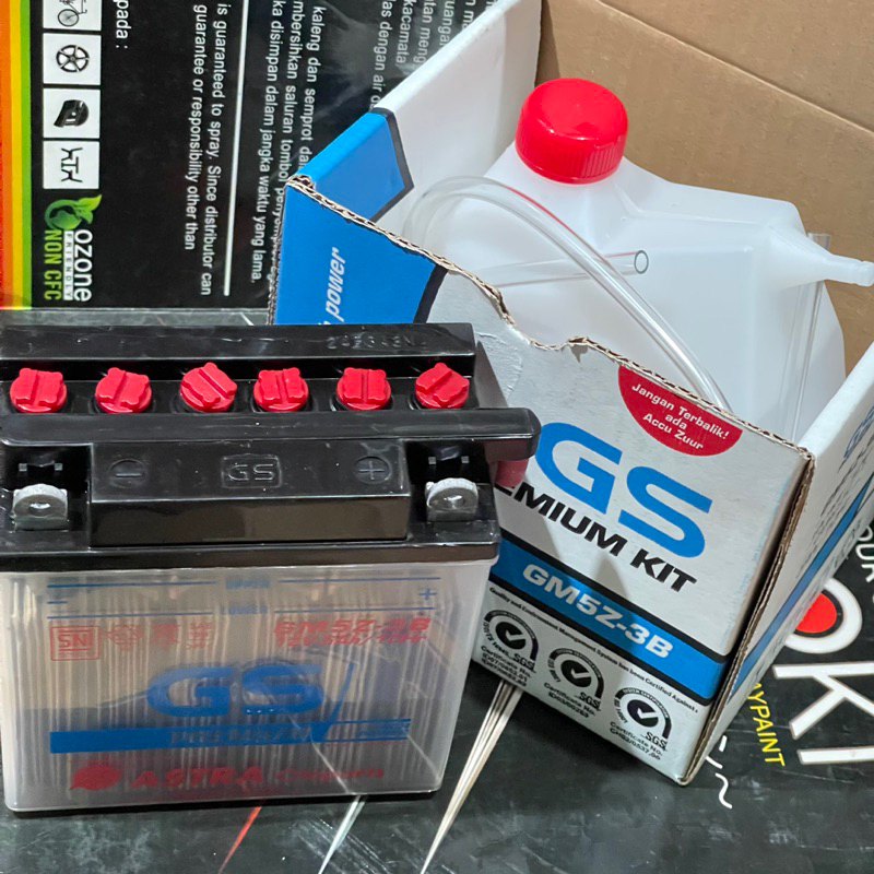 [1 PCS] AKI GM5Z3B AKI BASAH GS ASTRA DIJAMIN 100 % GS ASTRA ACCU BASAH MOTOR MIO SUPRA DLL SEJENISN