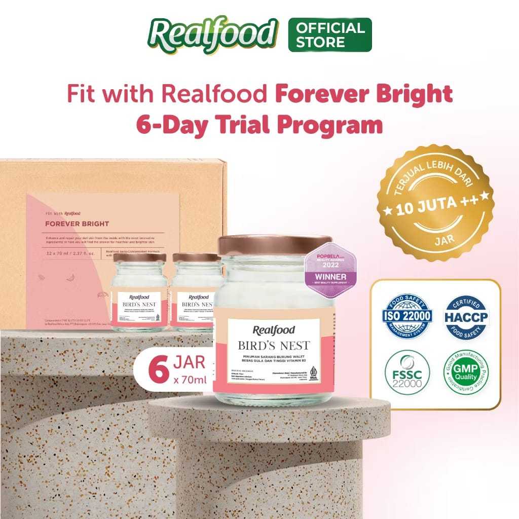 

Realfood Forever Bright Trial 6 Hari Minuman Sarang Burung Walet