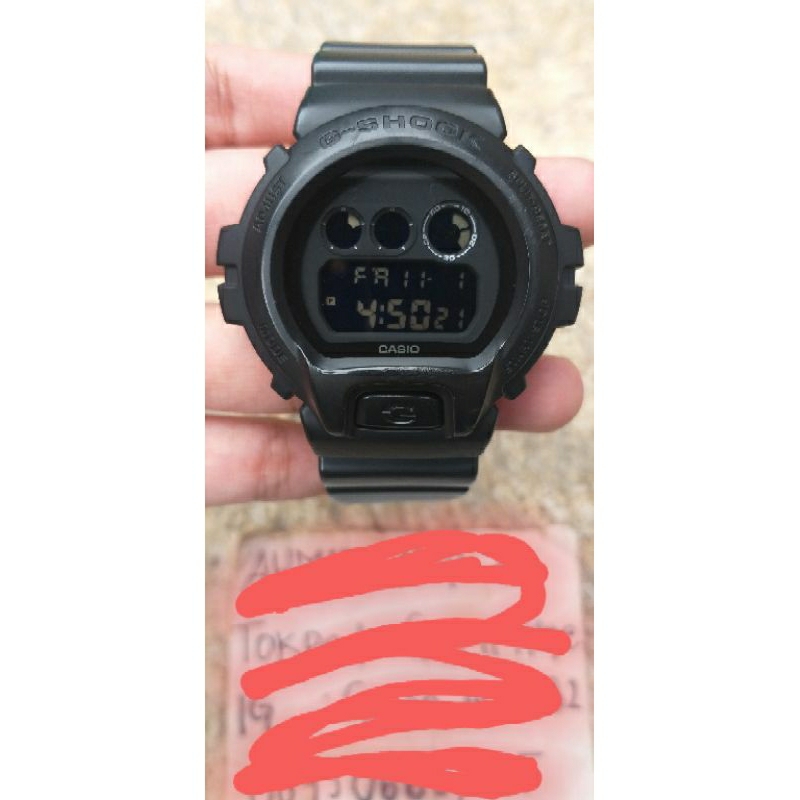 Jam tangan Baby g casio G shock DW 6900BB 1DR original bekas/second watch pria men