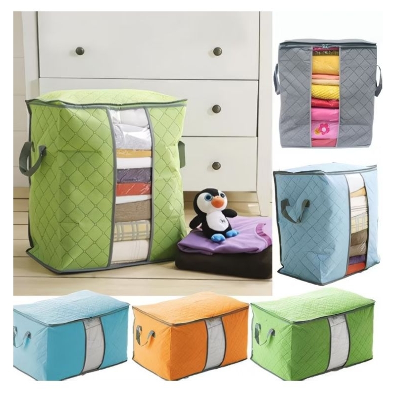 Bamboo Storage box Tas baju Storage Bag  Quilt Bag  Cloth Bag Tempat Penyimpanan Selimut
