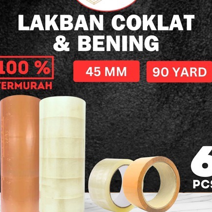 

Super 1 SLOP 6PCS Lakban Bening Coklat 2 Inch 9 Yard Plakban Bening Coklat 45MM 2 Inci 9Yard 1 Slope
