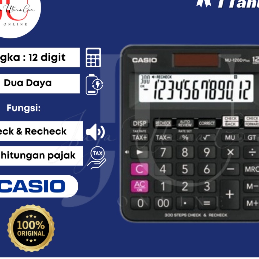 

Terbatas Kalkulator Casio MJ 12D MJ 1D PLUS CHECK CORRECT