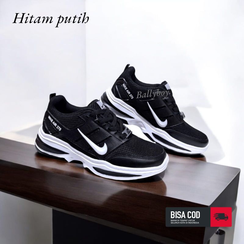 Sepatu Sekolah Sneakers Pria Wanita Sepatu Sekolah Hitam Putih