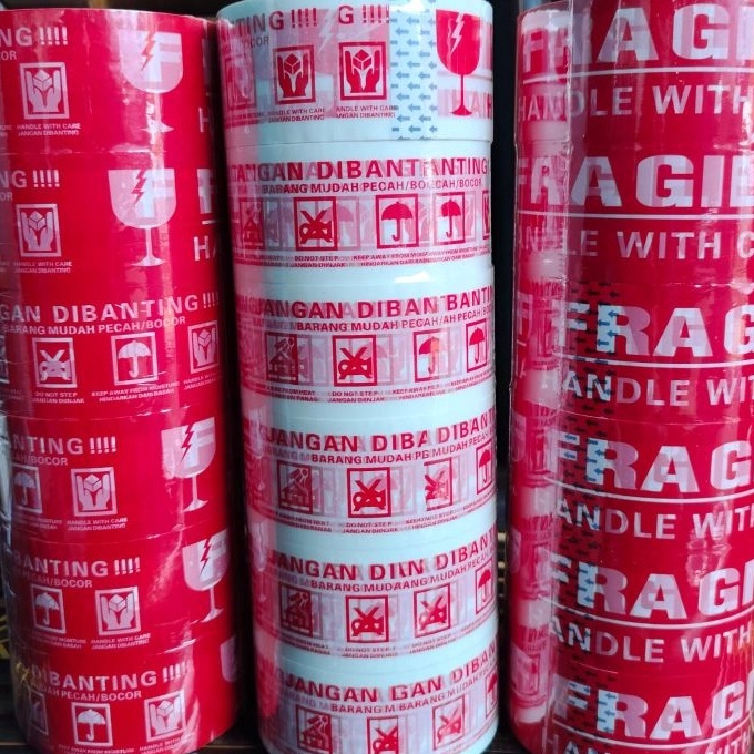 

KP8 LAKBAN FRAGILE 6PCS 48MM X 1YARD LAKBAN JANGAN DIBANTING MERAH PUTIH