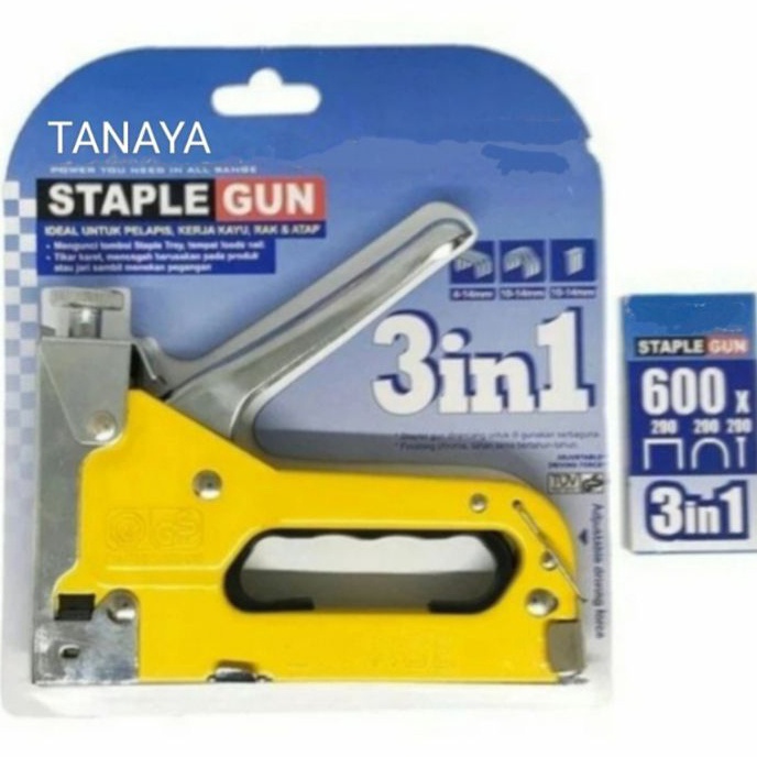 

Langka Staples Gun 3 in 1 Way Heavy Duty Staples Tembak Hekter Jok