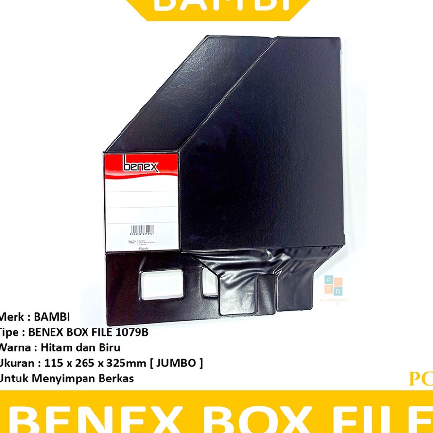 

Wah Bambi Benex Pvc Jumbo Box File Folio Hitam Biru Pcs