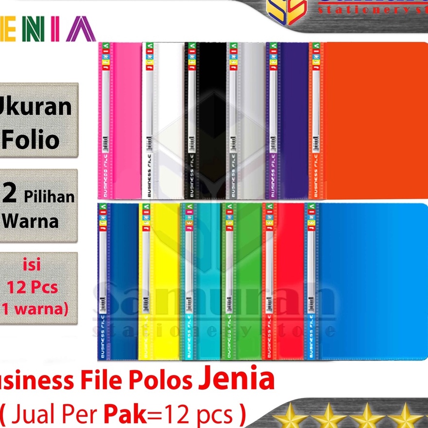 

Langka Map Business File Polos Folio Jenia 1 pak isi 12 Pcs Map Bisnis File Acco Plastik F4 12 Pilihan Warna