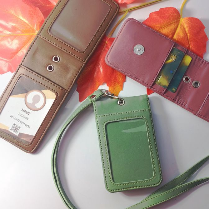 

Super id card holder nametag 2 sisi bolak balik pakai magnet