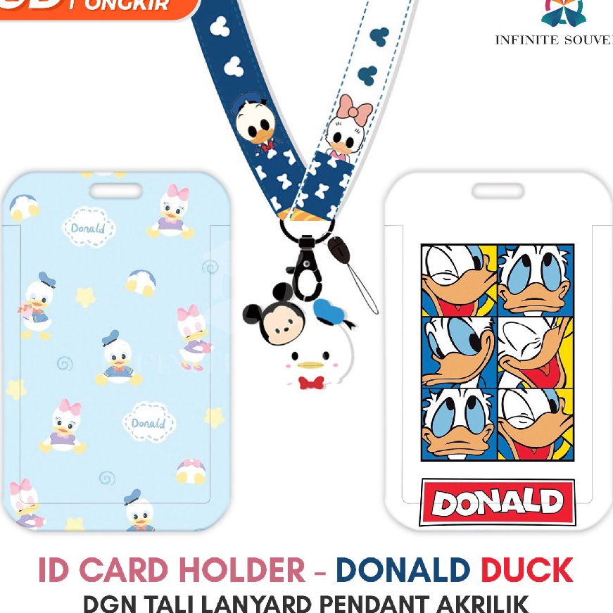 

FG2 N3 DONALD DUCK Name Tag Card Holder Motif Karakter DONALD DUCK DAISY BEBEK DISNEY dengan Tali Pendant Akrilik ID Card Holder Tali Gantungan Acrylic Lucu Nametag Tempat Kartu Flazz Emoney