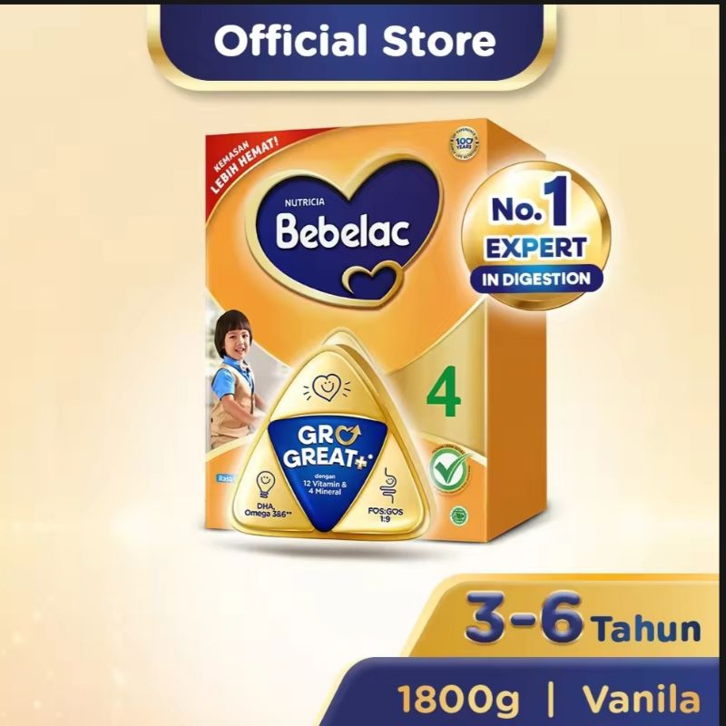 

BEBELAC 4 VANILA/MADU GROGREAT+ 1800g SUSU BUBUK PERTUMBUHAN 3-6 TAHUN