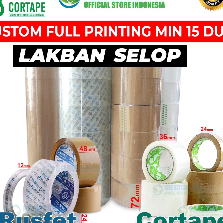 

Terkini Lakban Isolasi COPE RUSFET BENING COKLAT Solatip OPP Tape VARIAN SELOP
