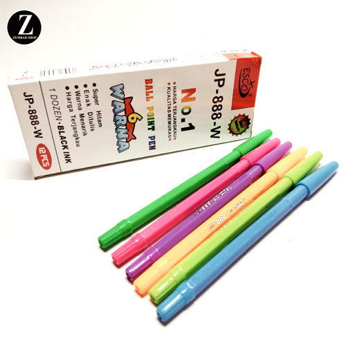 Pulpen Pastel warna warni  Pulpen Pastel tinta hitam warna warni / Pulpen murah