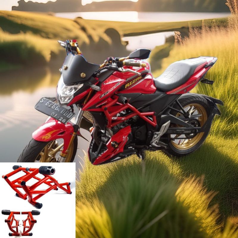 Tubular/Crashbar CB150R NEW & CB150R plus jalu slider agna