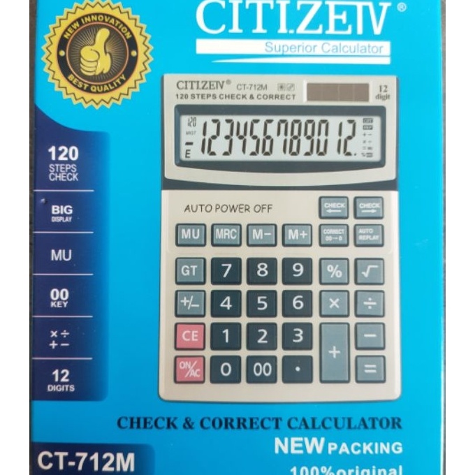 

KF7 Kalkulator Citizen CT 712M 12Dit2 Power khusus dagangkantoranwiraswasta