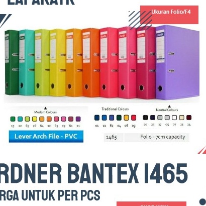 

Grosir BANTEX ORDNER F4 1465 ORDNER FOLIO BANTEX PUNGGUNG 7 CM