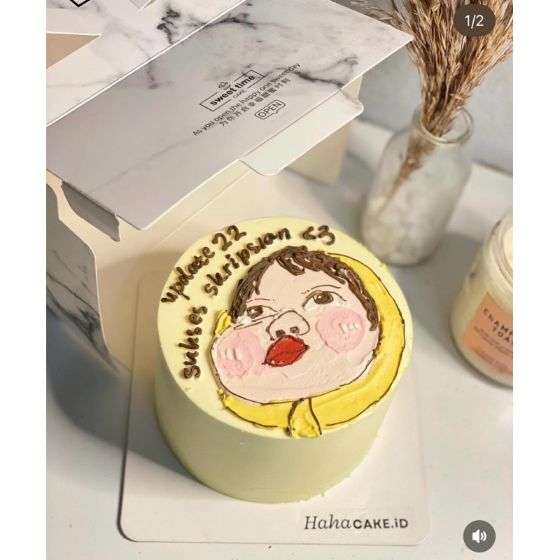 korean cake/cake box/kue ultah mini/kue ultah korean home made