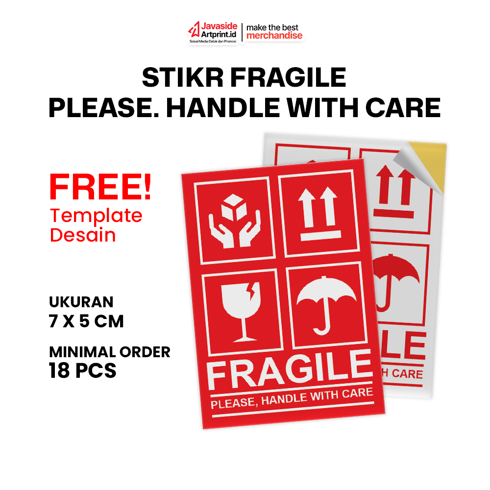 

STIKER FRAGILE - STIKER UNTUK BARANG PECAH BELAH UKURAN 7 X 5 CM - 4 ICON GAMBAR - JAVASIDE ARTPRINT