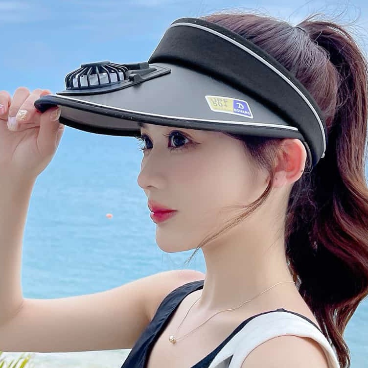 Kejutan Murah Topi Pelindung Matahari dengan Kipas Angin USB Berdaya Dapat Disesuaikan 3 Kecepatan A