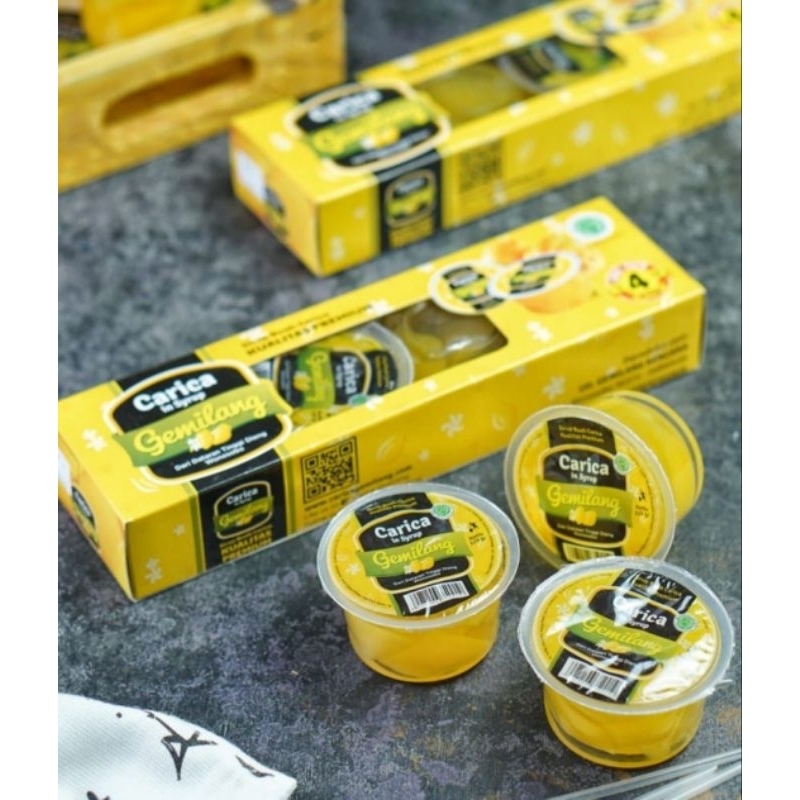 

CARICA GEMILANG ASLI DIENG CARICA PREMIUM MERK GEMILANG ISI 4 CUP @115GR